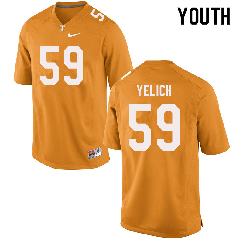 Youth #59 Jake Yelich Tennessee Volunteers College Football Jerseys Sale-Orange